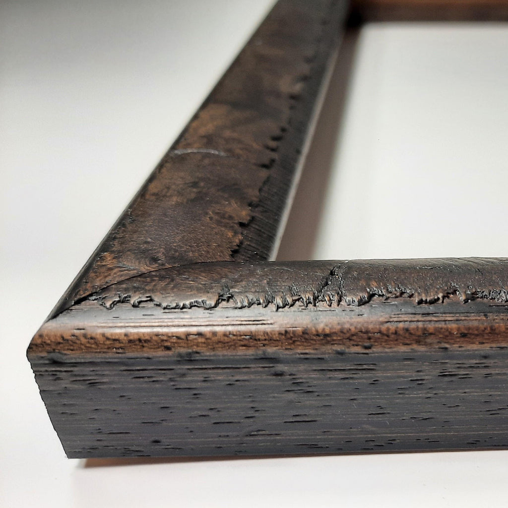 8x10 Rustic Dark Brown, Solid Wood Picture Frame