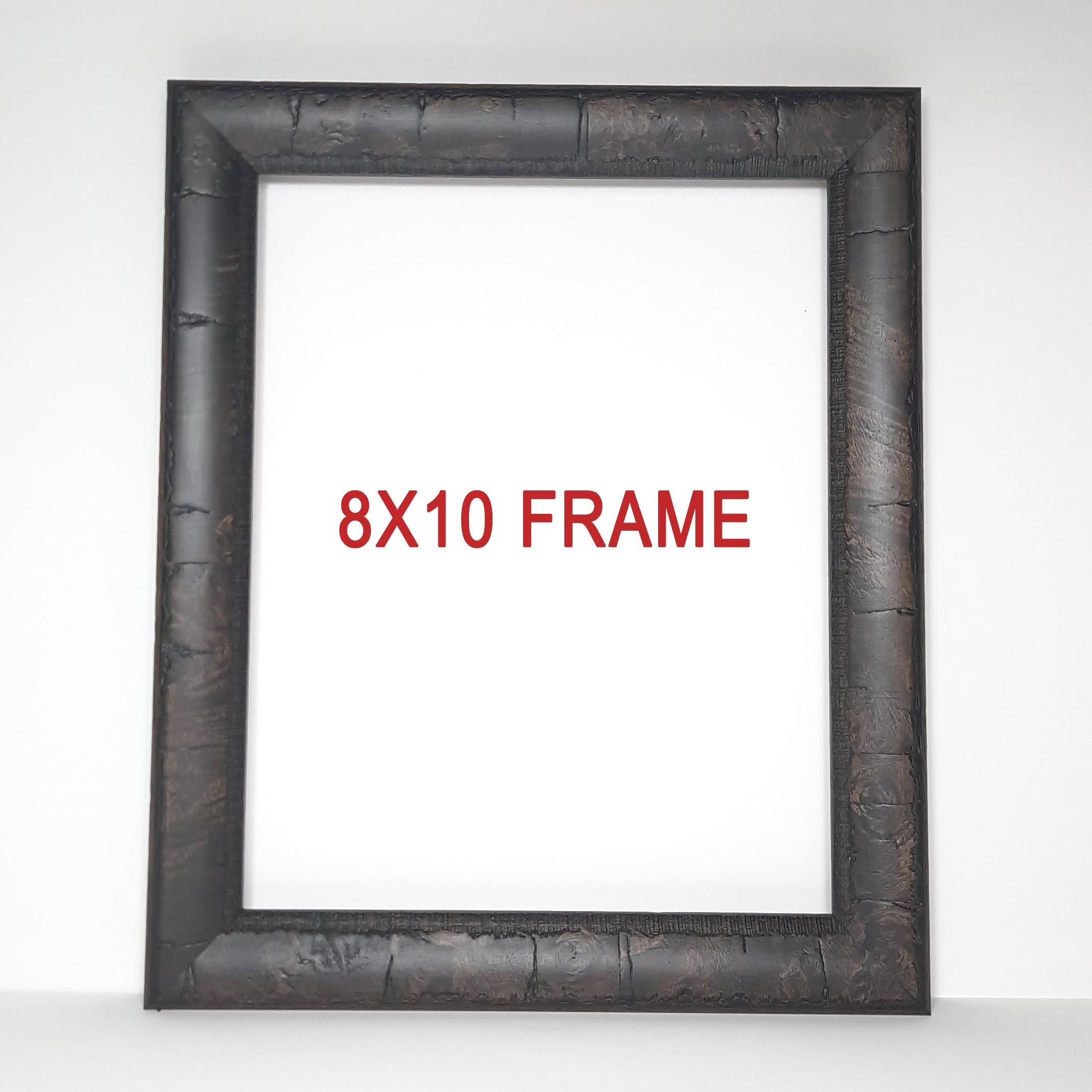 8x10 Rustic Dark Brown, Solid Wood Picture Frame