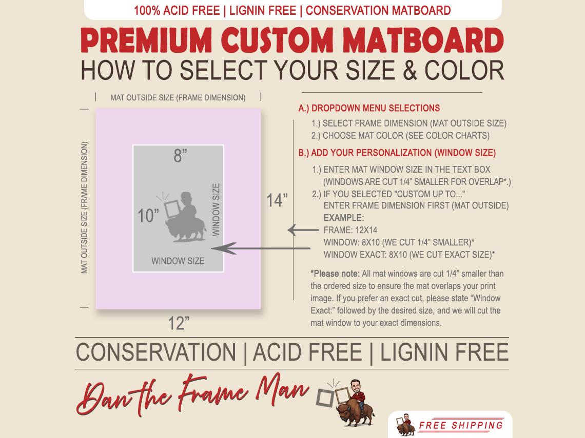 Custom Acid-Free Photo Mat: Conservation Framing Matboard