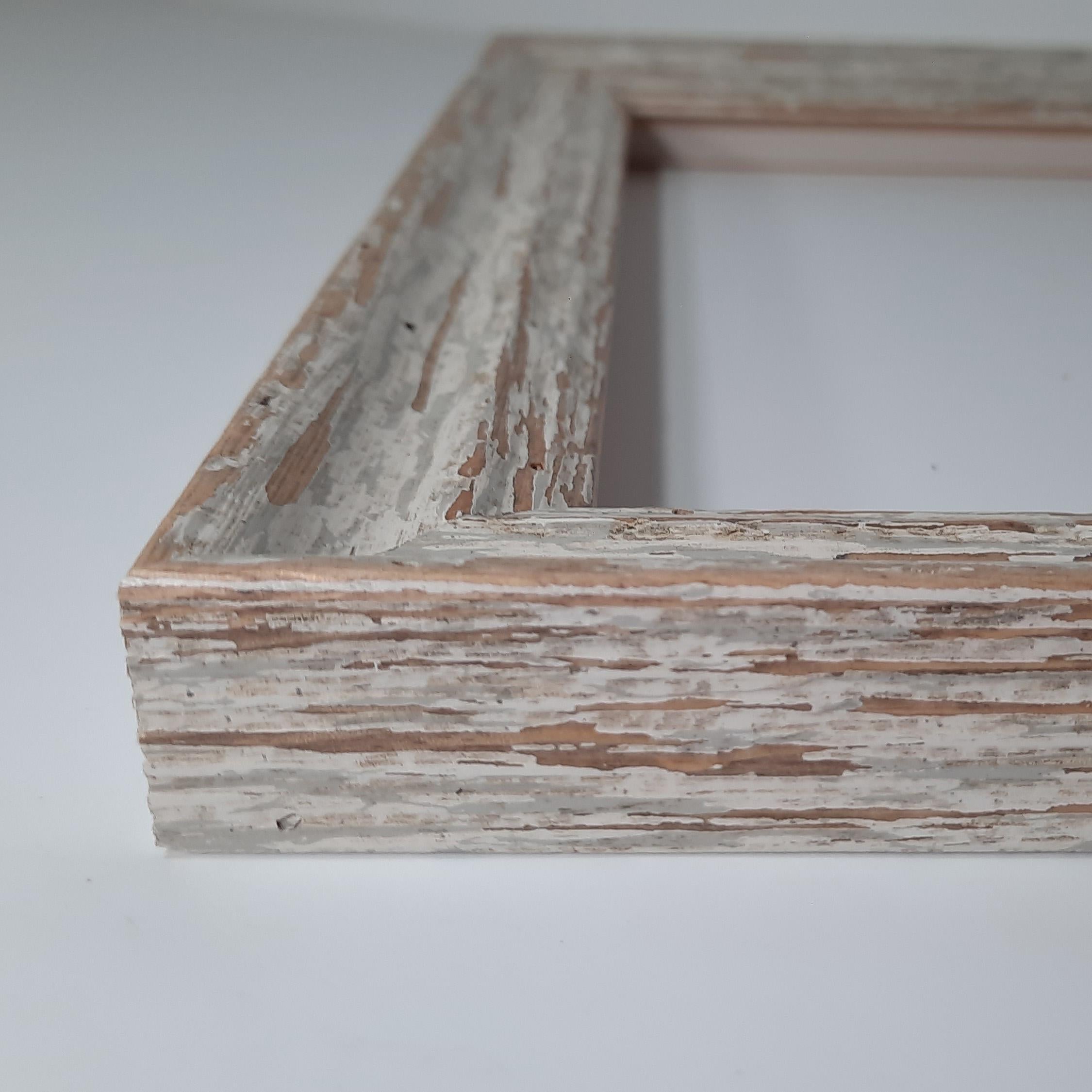8x10 Rustic White, Solid Wood Picture Frame