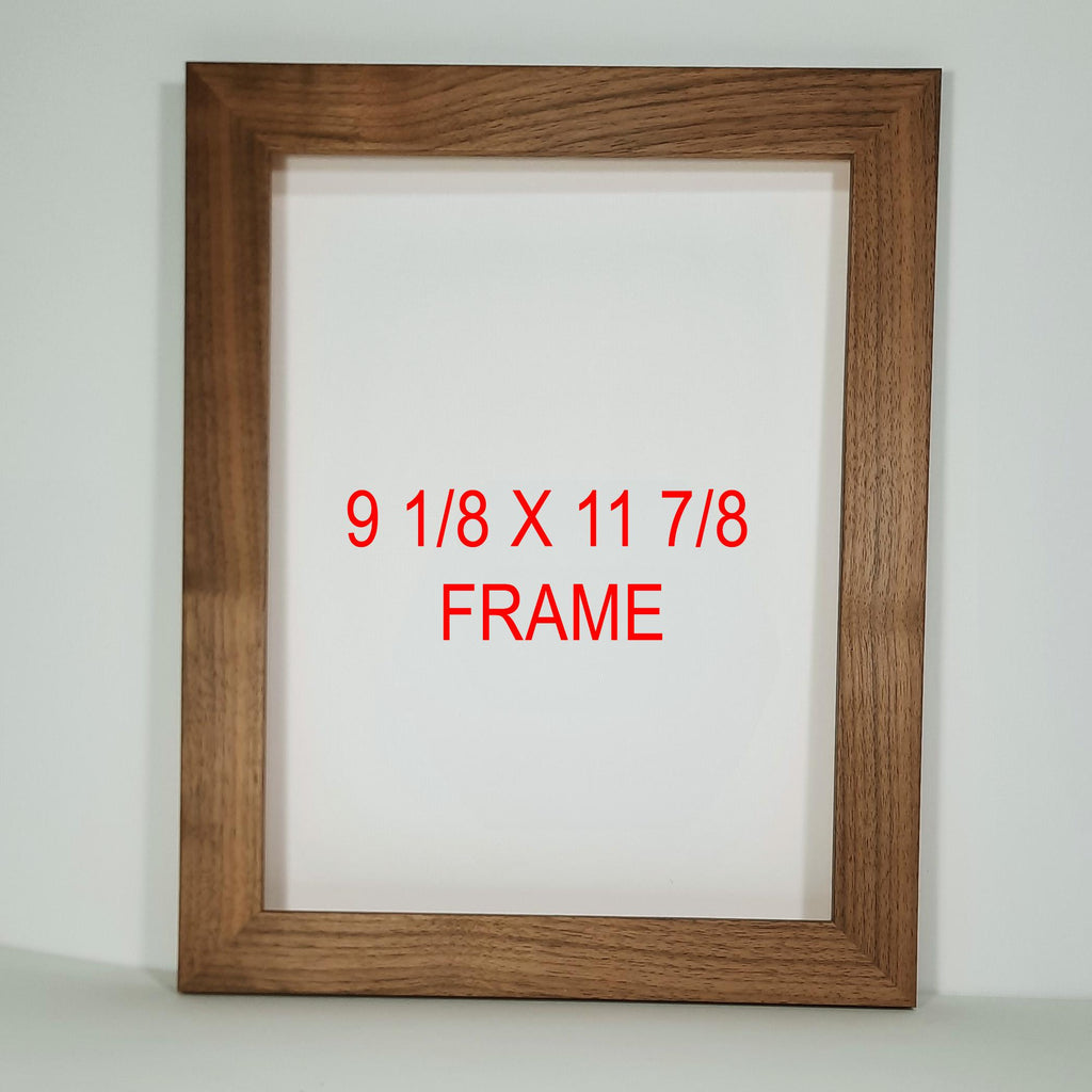 9 1/8 x 11 7/8 Walnut, Solid Wood Picture Frame