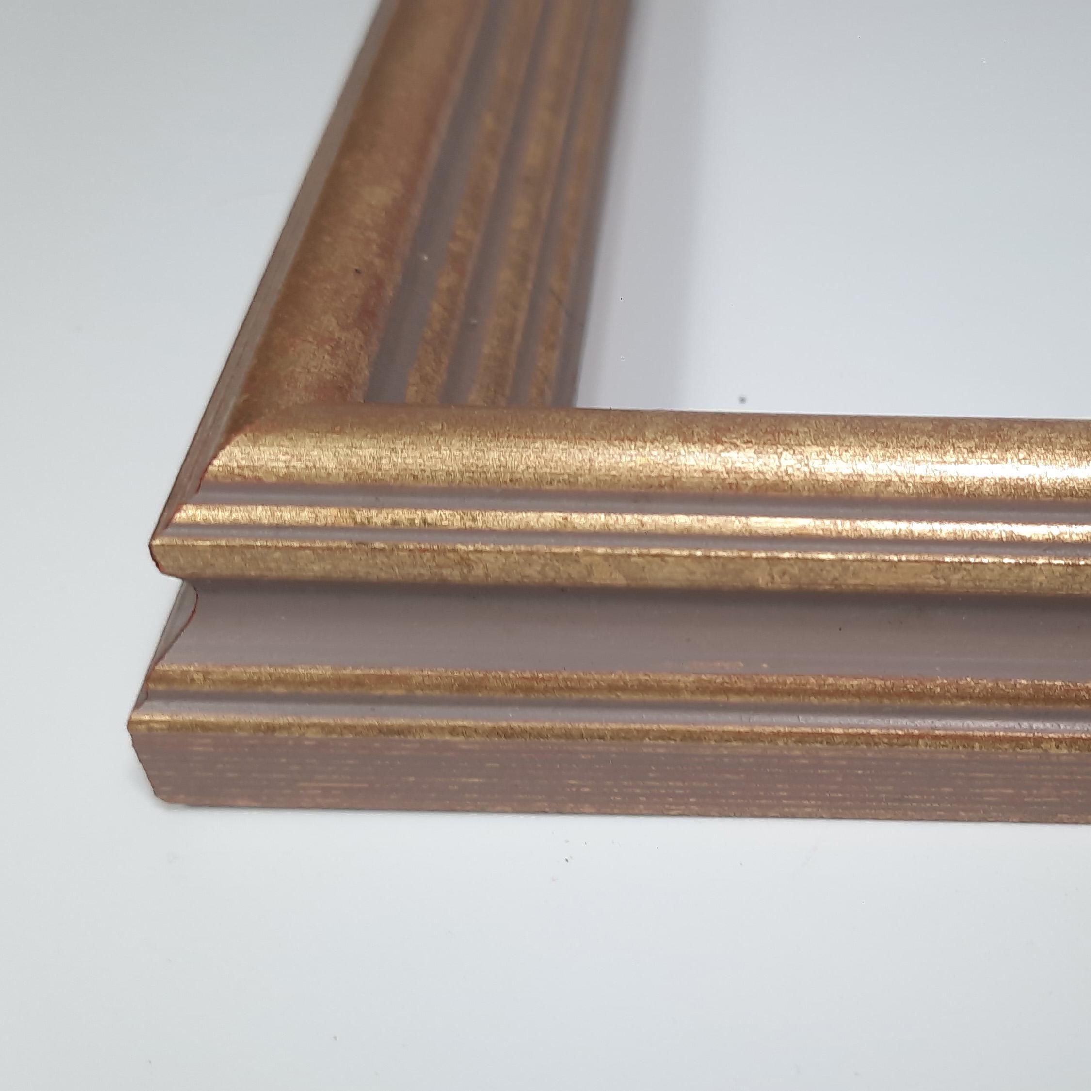 8x10 Light Gold Picture Frame: Solid Wood, Vintage Molding