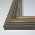 8x10 Solid Wood Picture Frame: Light Brown, Gray & Gold Vintage Molding with Museum Glass