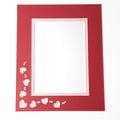 8x10 Mat With Hearts for Valentine's Day | Fits 5x7 Photo, Print or Greeting Card
