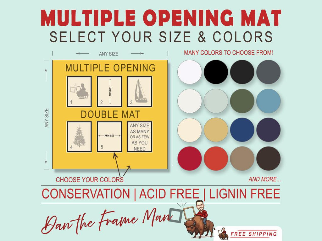 Multiple Opening Double Matboard: Custom Conservation Mat