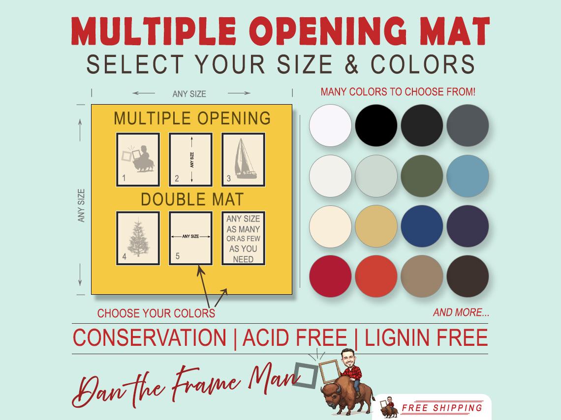 Multiple Opening Double Matboard: Custom Conservation Mat