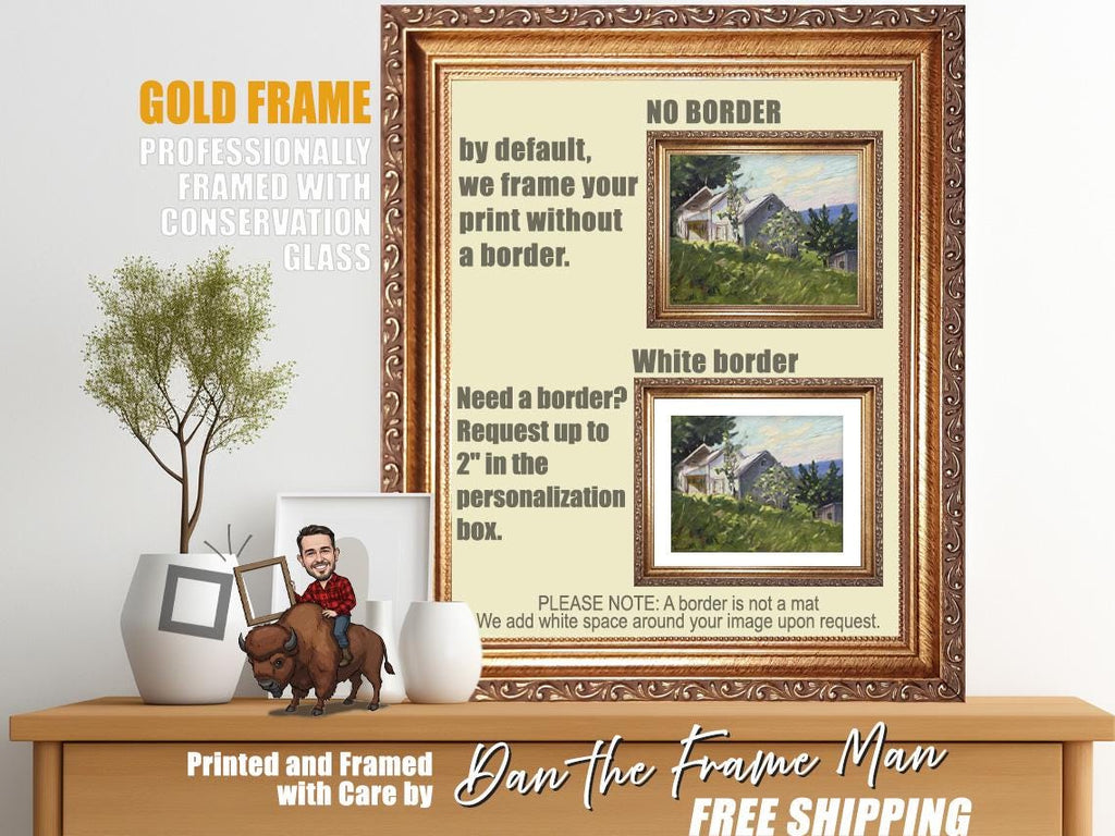 Custom Gold Framed Photo Print: Conservation Glass, Giclée Fine Art