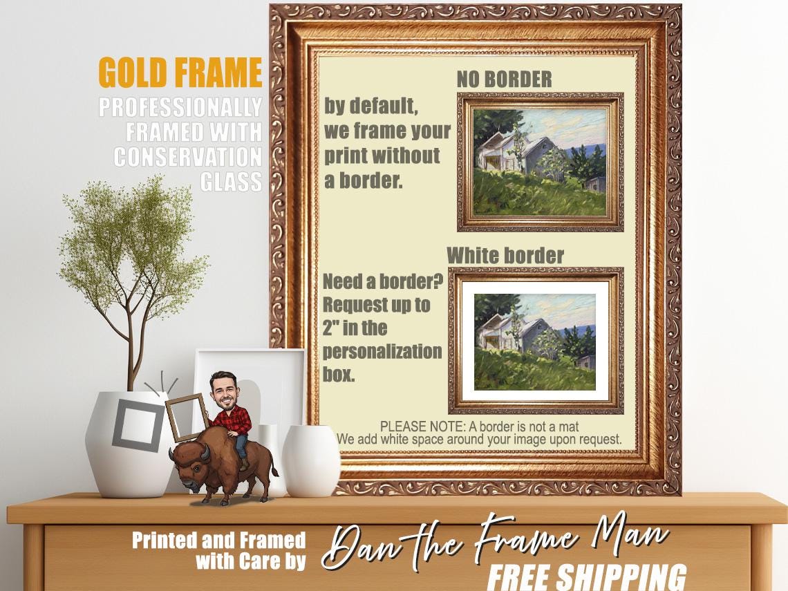 Custom Gold Framed Photo Print: Conservation Glass, Giclée Fine Art
