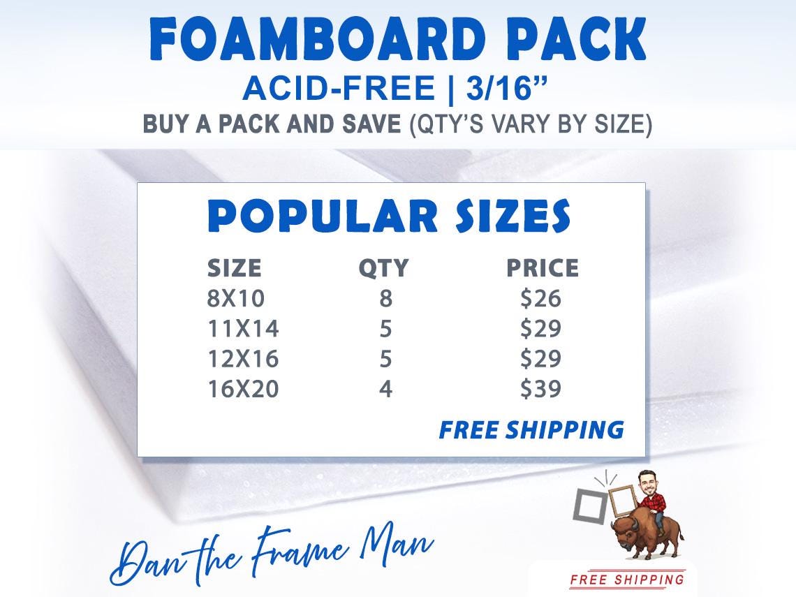 Acid-Free Foamboard Backing: Bulk Pack for Matting & Framing
