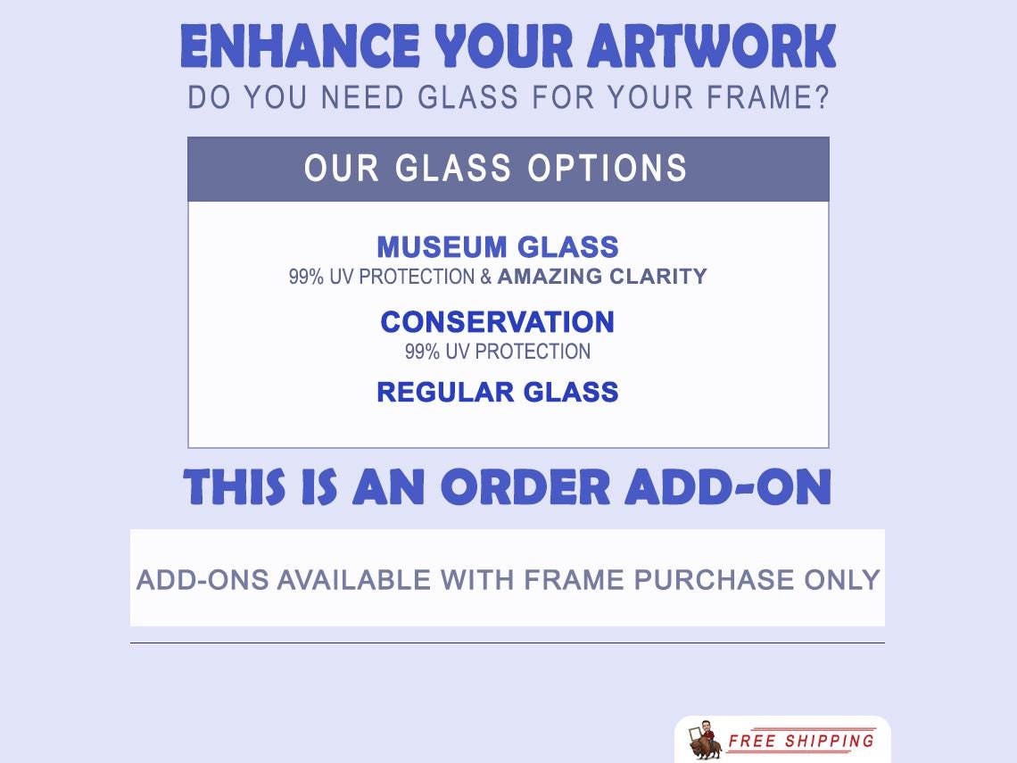 Frame Glass Add-On: Museum, Conservation, or Regular