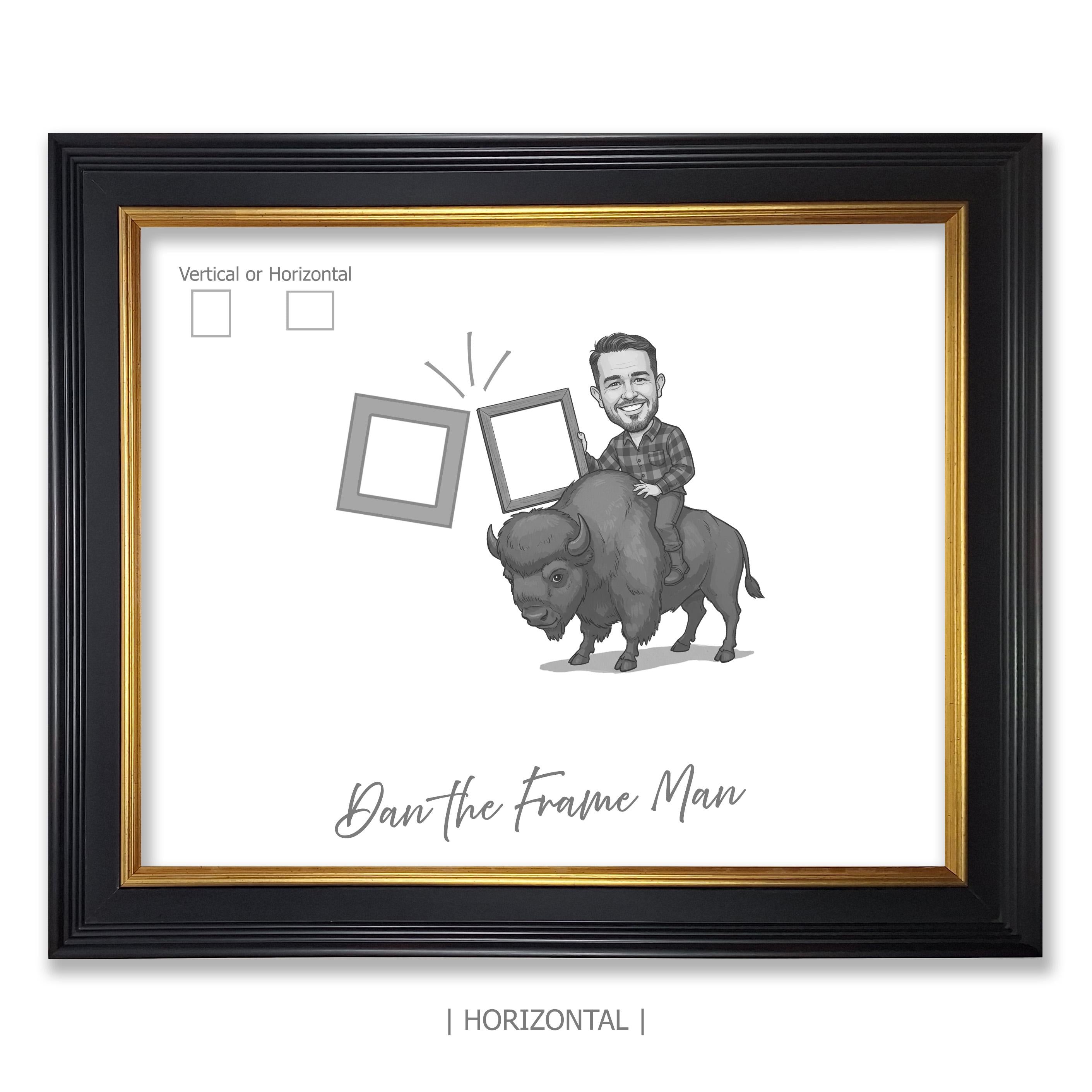 Black and Gold Picture Frame: Solid Wood Plein Air Frame, Made in USA