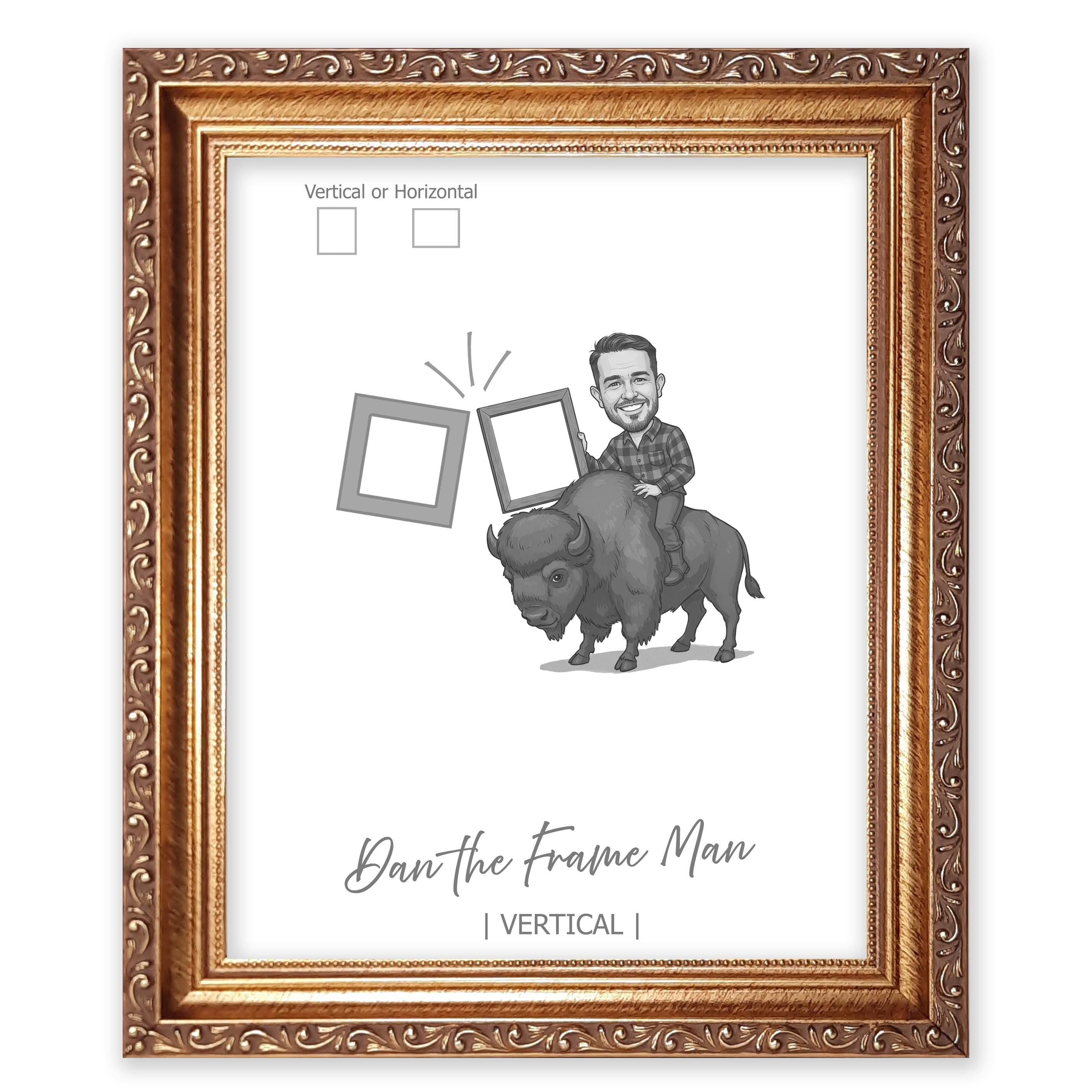 Ornate Gold Picture Frame: Solid Wood, Custom Size