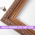 Ornate Gold Picture Frame: Solid Wood, Custom Size