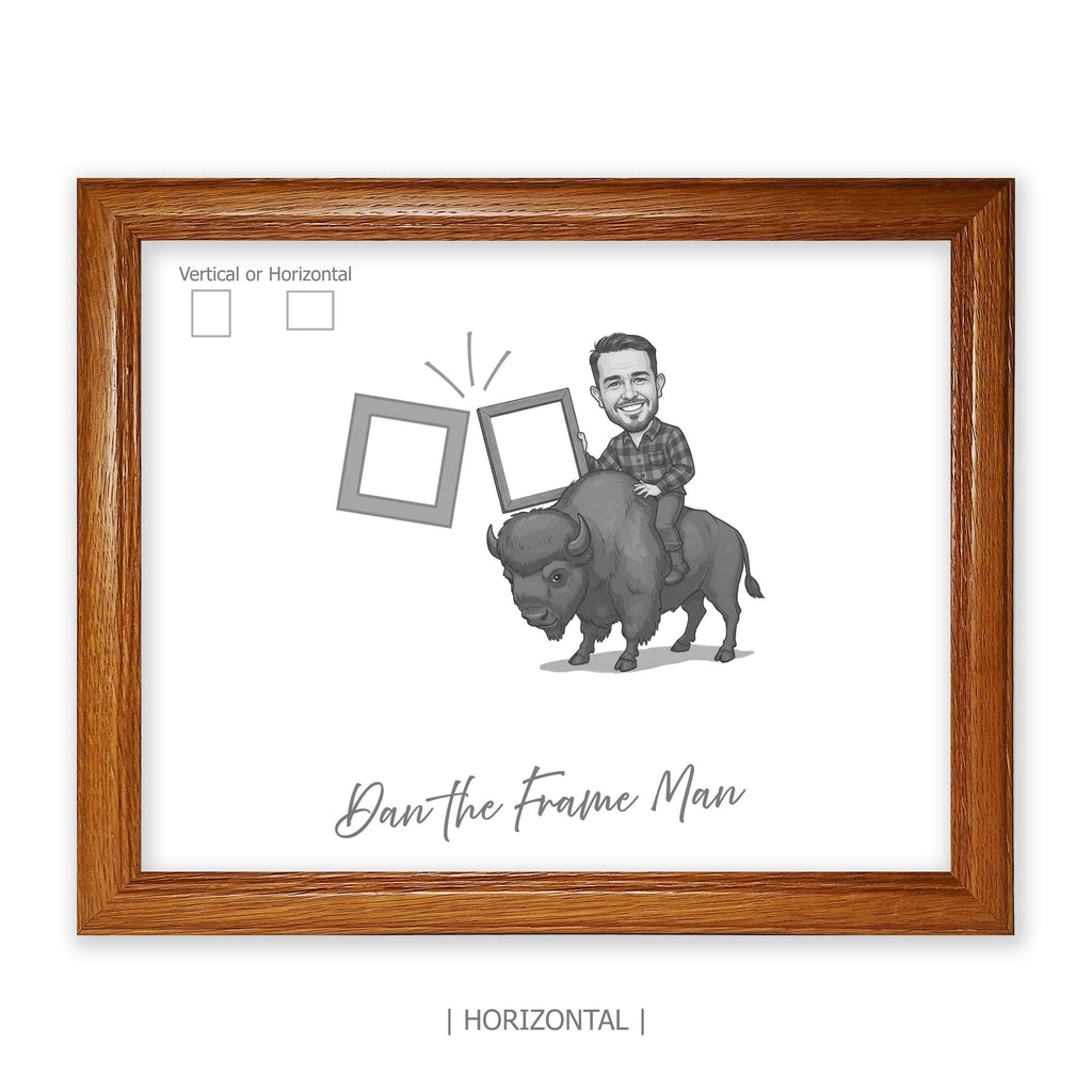 Honey Oak Picture Frame: Custom Cut Solid Wood, Made in USA