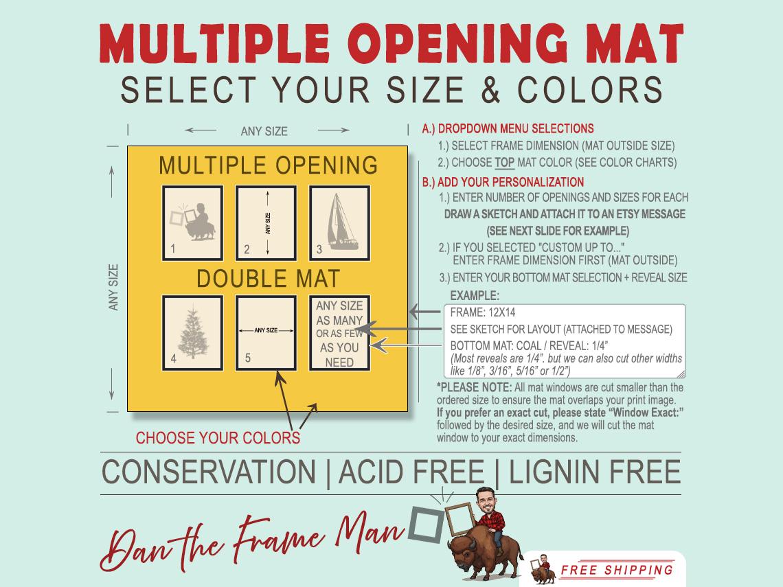Multiple Opening Double Matboard: Custom Conservation Mat