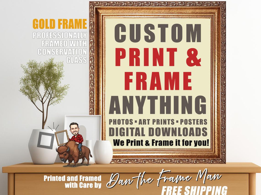 Custom Gold Framed Photo Print: Conservation Glass, Giclée Fine Art