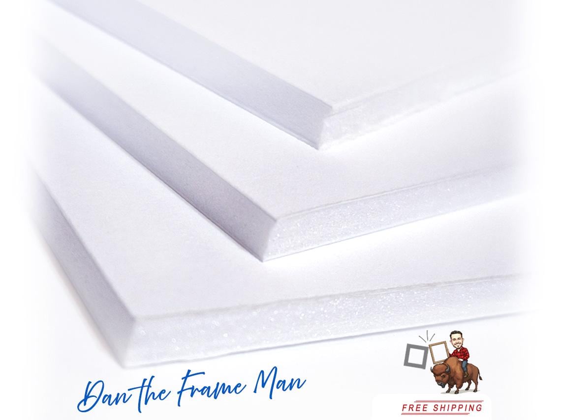 Acid-Free Foamboard Backing: Custom Size for Framing & Crafts