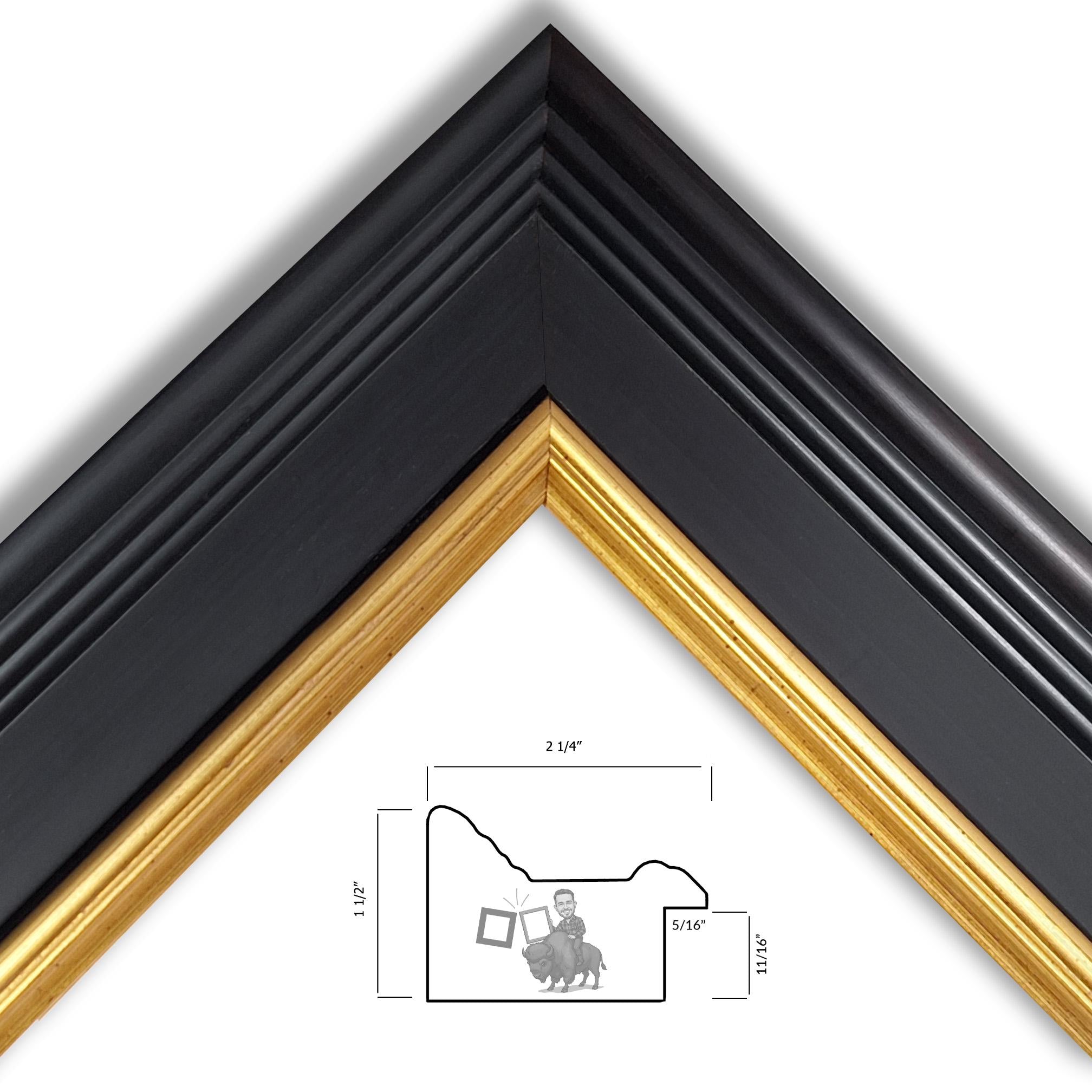 Custom Photo & Art Printing and Framing | Black and Gold Frame