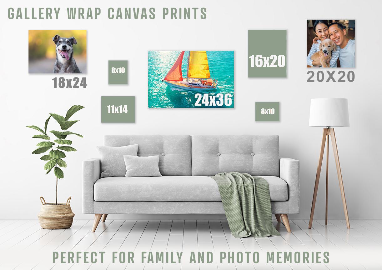 Stretched Photo Canvas Print, Personalized Wall Art, Family and Pet Portraits on Canvas Wrap