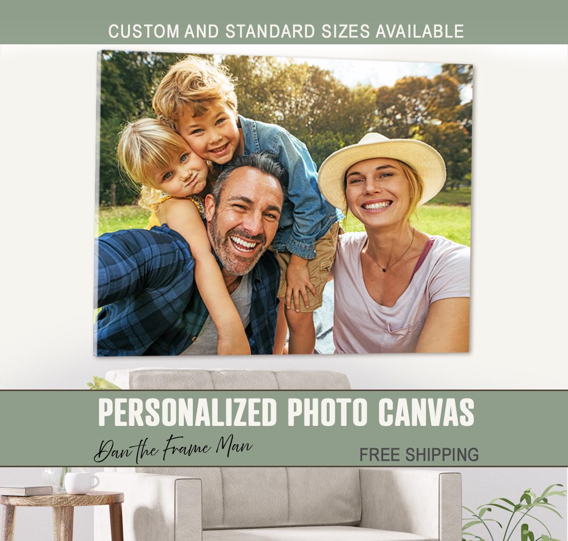 Stretched Photo Canvas Print, Personalized Wall Art, Family and Pet Portraits on Canvas Wrap