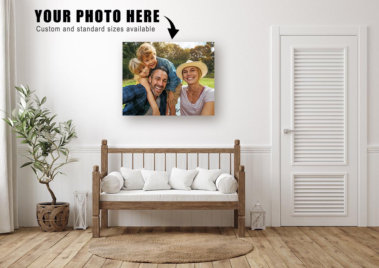 Stretched Photo Canvas Print, Personalized Wall Art, Family and Pet Portraits on Canvas Wrap