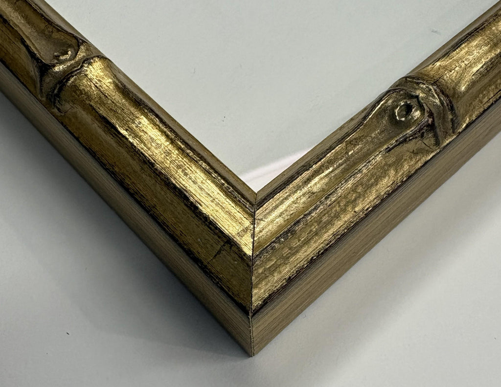 5x7 Gold Bamboo, Solid Wood Picture Frame with Museum Glass
