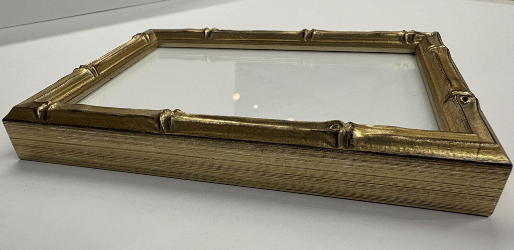 5x7 Gold Bamboo, Solid Wood Picture Frame with Museum Glass