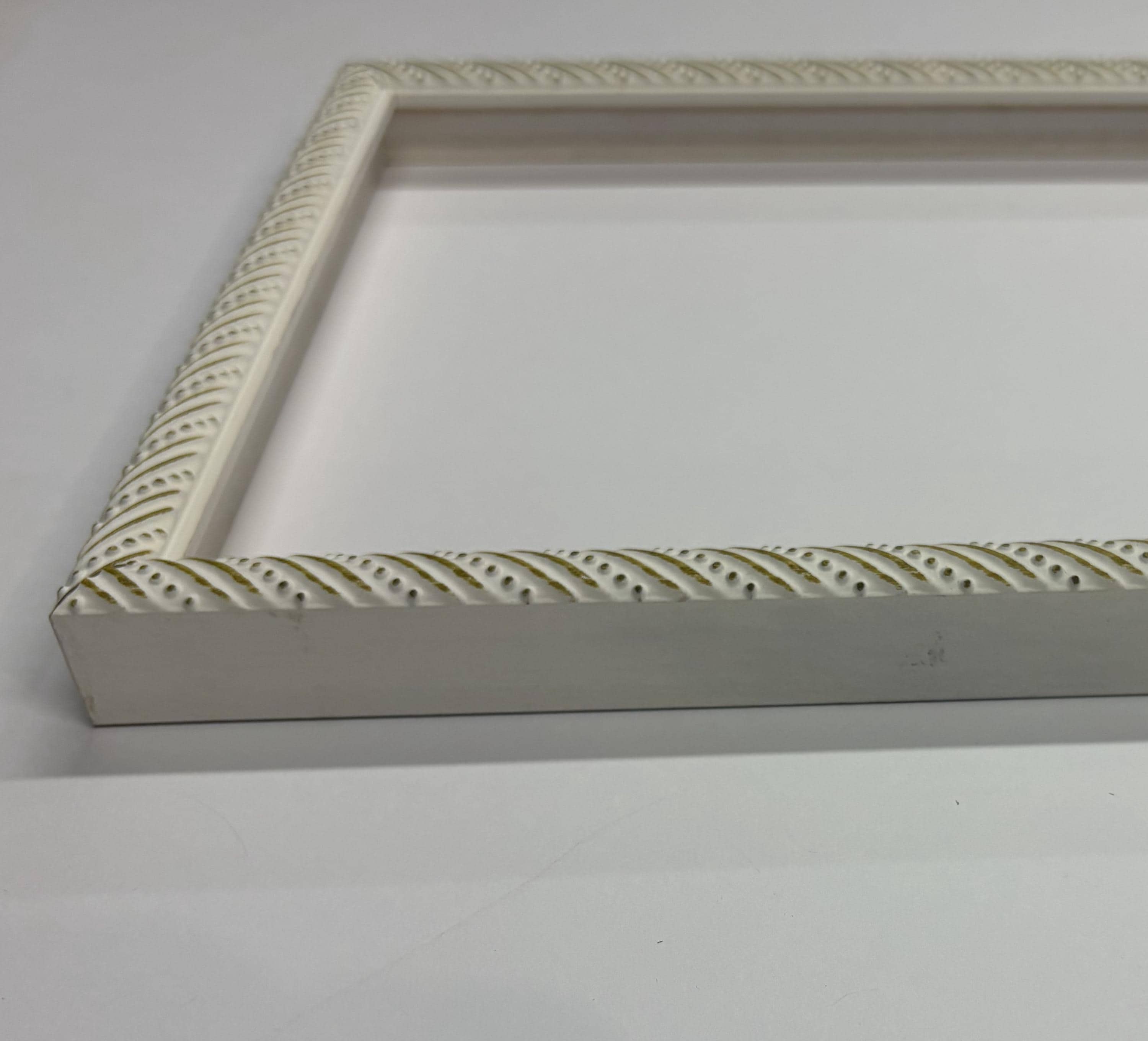 8x10 Vintage White, Solid Wood Picture Frame with Museum Glass