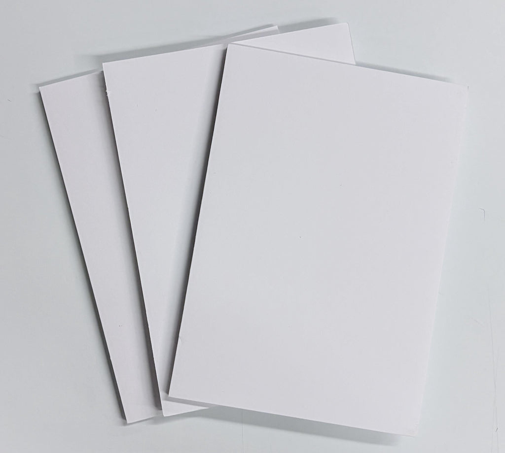 3 Pack 5x7 White Acid Free Mat Board with Foamboard Backing and Clear bags