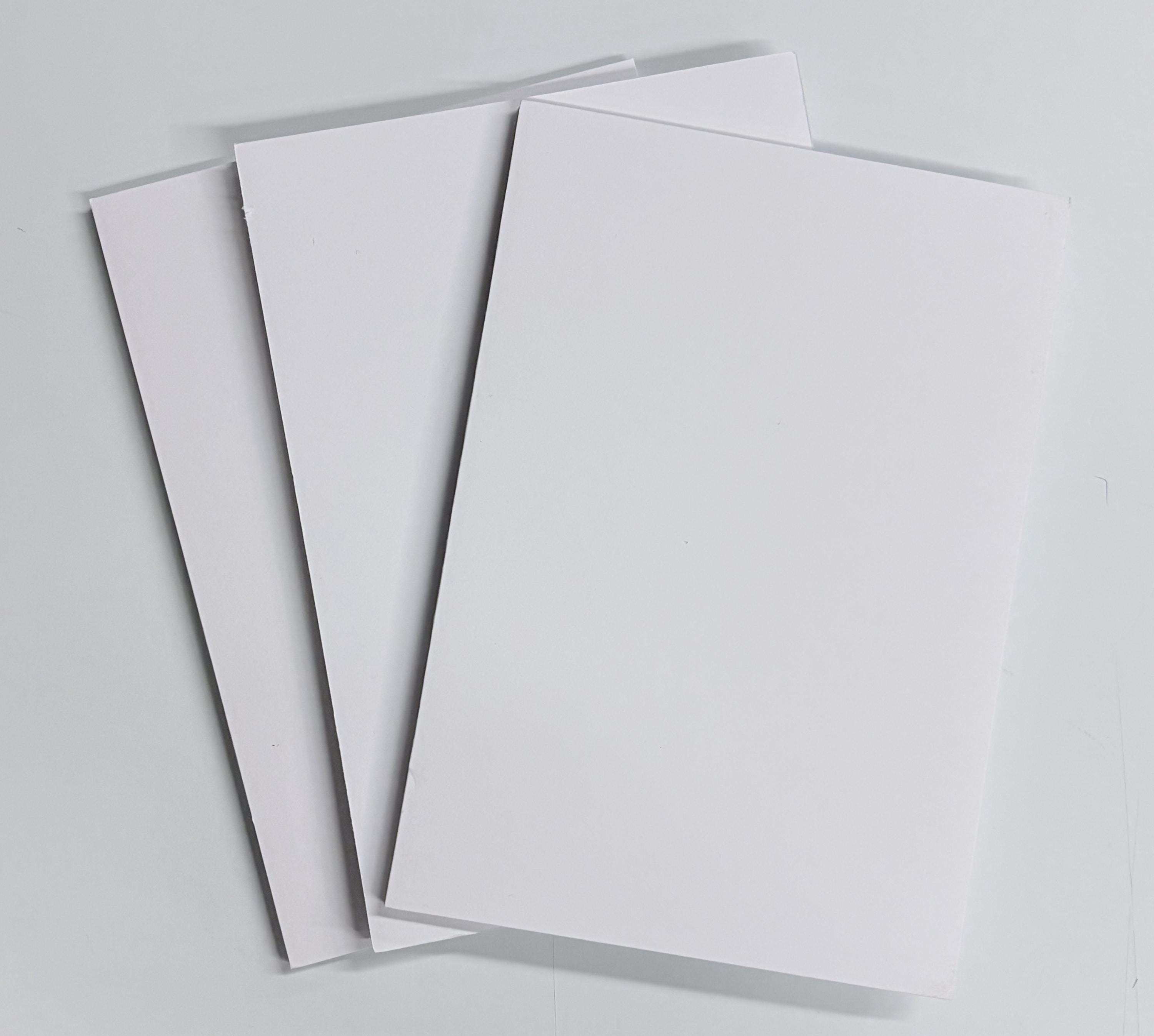 3 Pack 5x7 White Acid Free Mat Board with Foamboard Backing and Clear bags