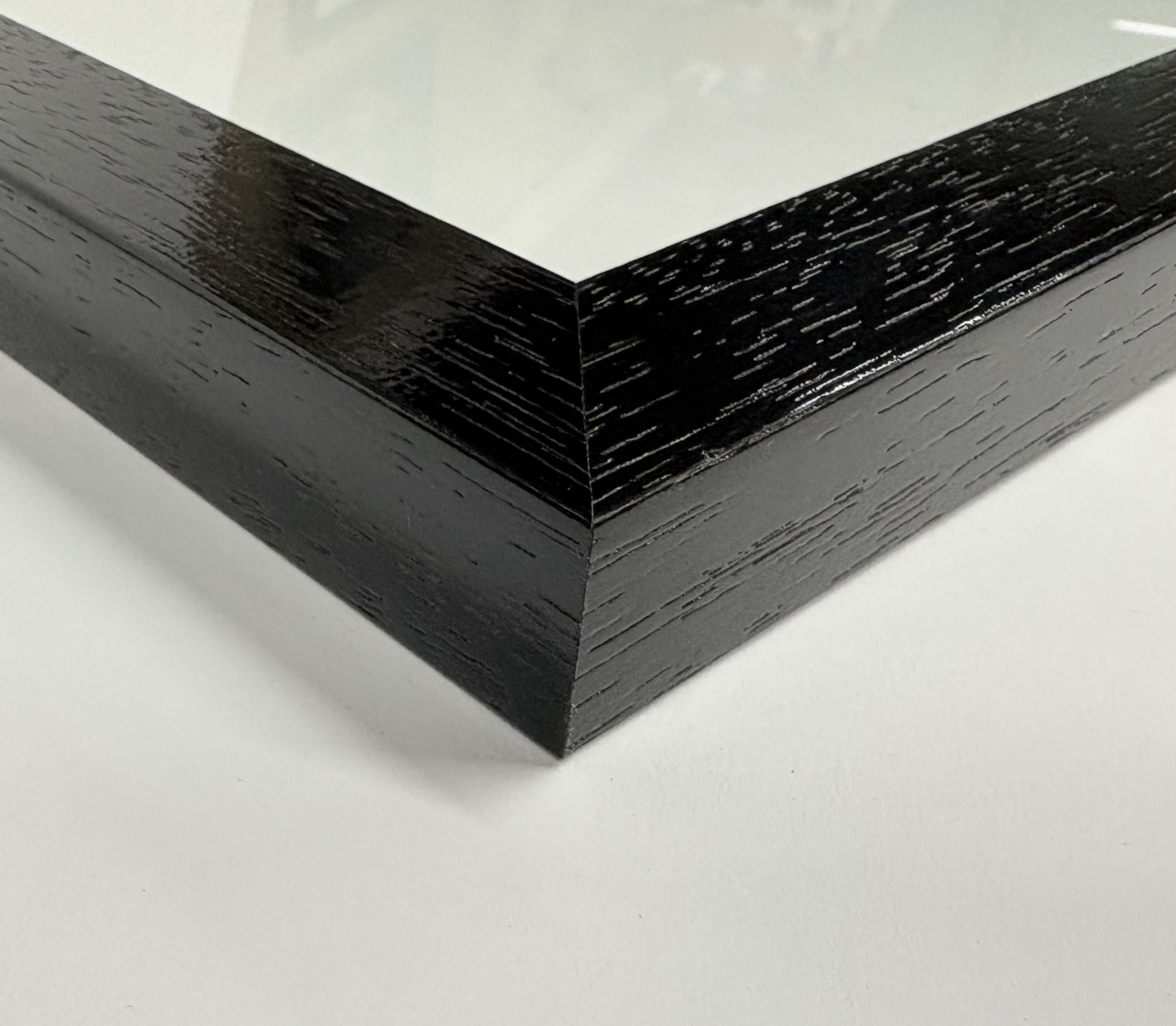 8x10 Shiny Textured Black, Solid Wood Picture Frame