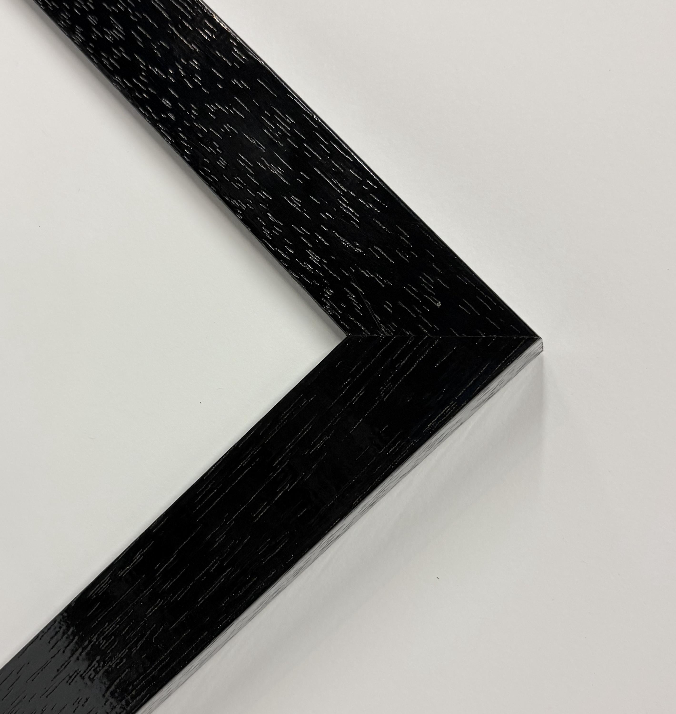 8x10 Shiny Textured Black, Solid Wood Picture Frame