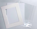 3 Pack 8x10 White Acid Free Mat Board with Foamboard Backing and Clear bags
