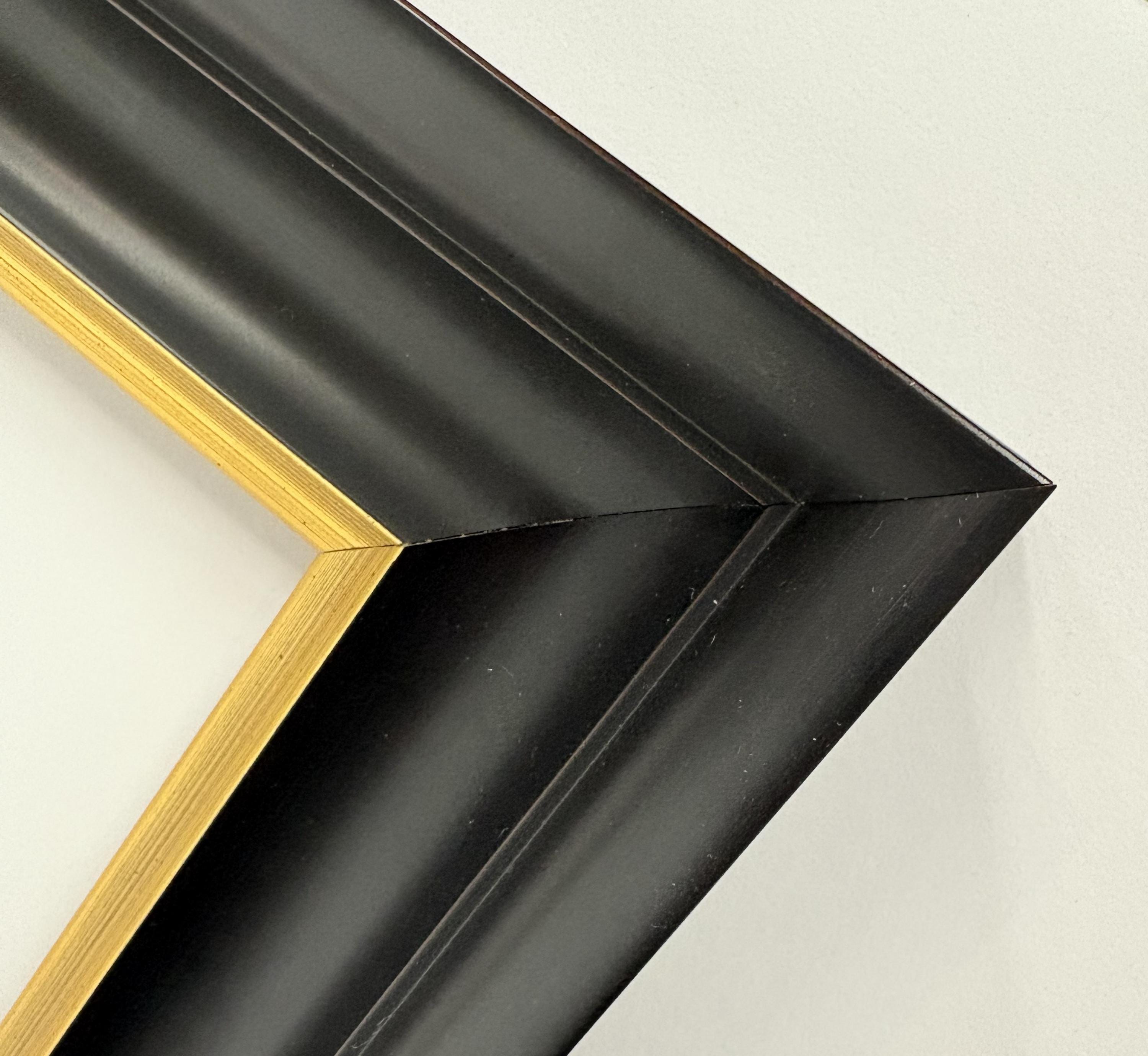 12x16 Black with Gold Edge Solid Wood Picture Frame