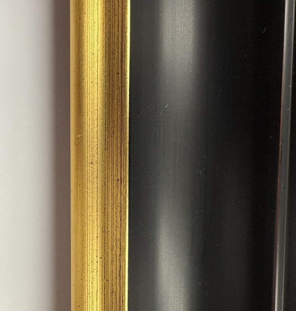 12x16 Black with Gold Edge Solid Wood Picture Frame