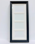 Blue Slant Solid Wood Picture Frame with Museum Glass Double Mat Wallet Sizes Openings