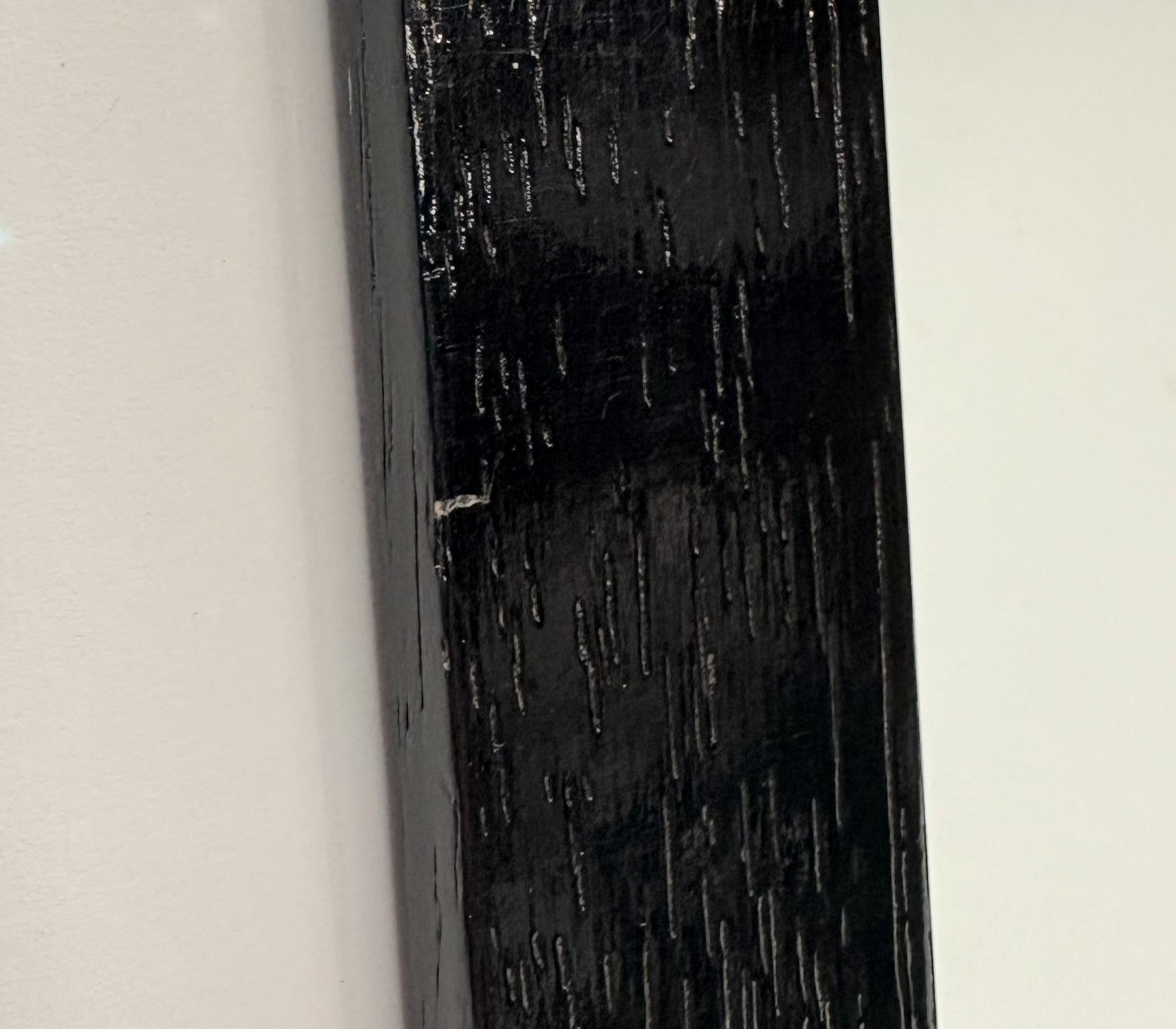 8x10 Shiny Textured Black, Solid Wood Picture Frame