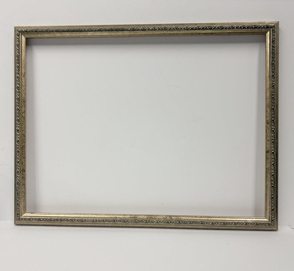 12x16 Silver with Fancy Design, Solid Wood Picture Frame